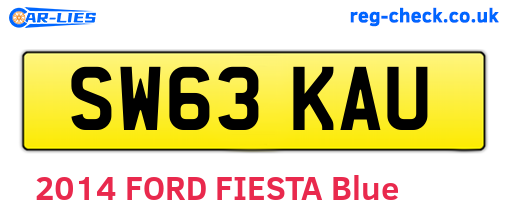 SW63KAU are the vehicle registration plates.