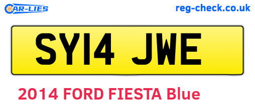 SY14JWE are the vehicle registration plates.