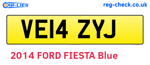VE14ZYJ are the vehicle registration plates.
