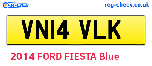 VN14VLK are the vehicle registration plates.