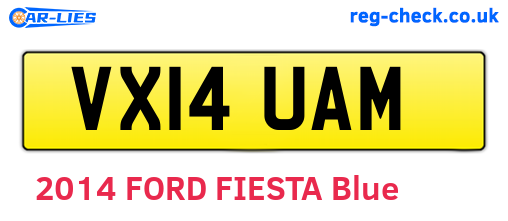 VX14UAM are the vehicle registration plates.