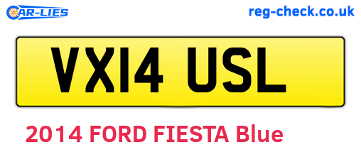 VX14USL are the vehicle registration plates.
