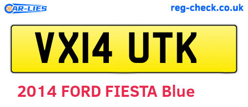 VX14UTK are the vehicle registration plates.