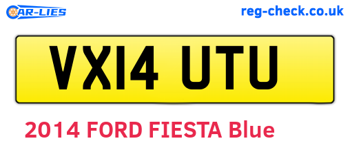 VX14UTU are the vehicle registration plates.
