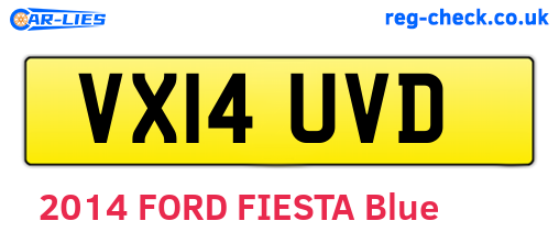 VX14UVD are the vehicle registration plates.