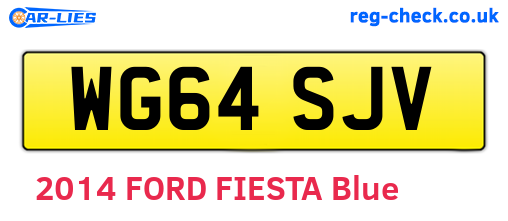 WG64SJV are the vehicle registration plates.