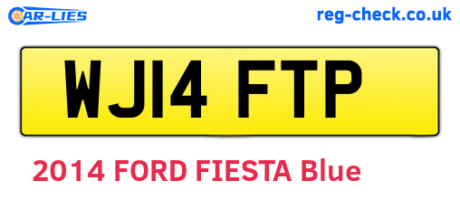 WJ14FTP are the vehicle registration plates.