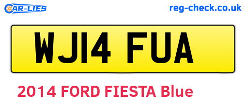 WJ14FUA are the vehicle registration plates.