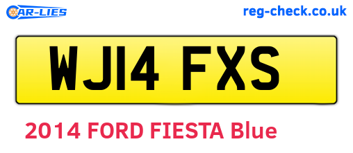 WJ14FXS are the vehicle registration plates.