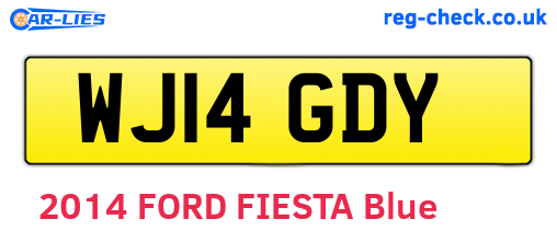 WJ14GDY are the vehicle registration plates.
