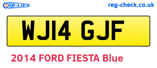 WJ14GJF are the vehicle registration plates.