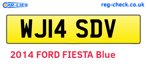 WJ14SDV are the vehicle registration plates.