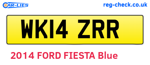 WK14ZRR are the vehicle registration plates.