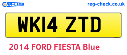 WK14ZTD are the vehicle registration plates.