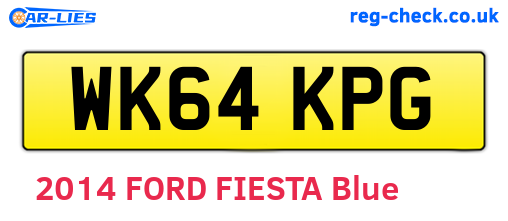 WK64KPG are the vehicle registration plates.