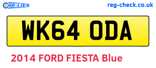 WK64ODA are the vehicle registration plates.