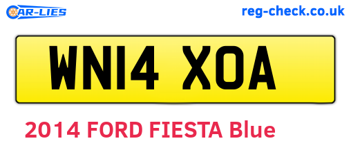 WN14XOA are the vehicle registration plates.