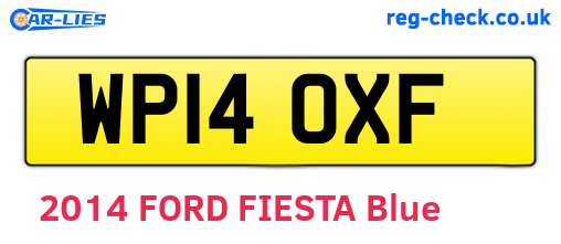 WP14OXF are the vehicle registration plates.