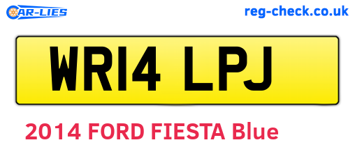 WR14LPJ are the vehicle registration plates.