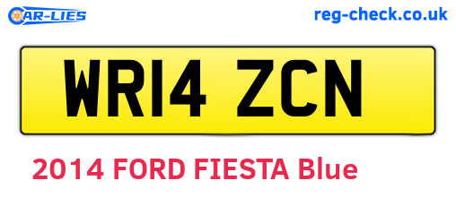 WR14ZCN are the vehicle registration plates.