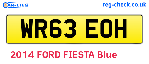 WR63EOH are the vehicle registration plates.