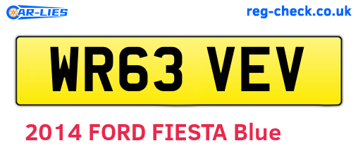 WR63VEV are the vehicle registration plates.