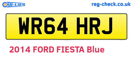 WR64HRJ are the vehicle registration plates.