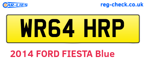 WR64HRP are the vehicle registration plates.