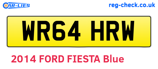 WR64HRW are the vehicle registration plates.