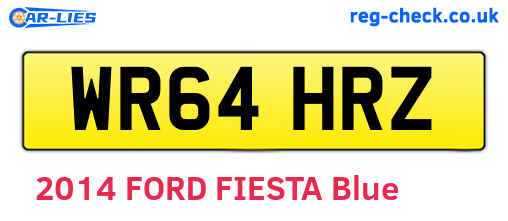 WR64HRZ are the vehicle registration plates.