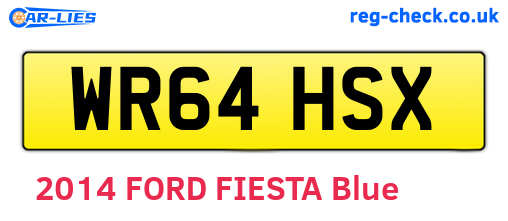WR64HSX are the vehicle registration plates.