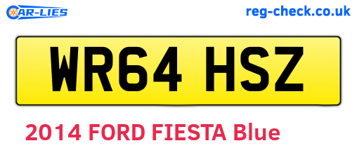 WR64HSZ are the vehicle registration plates.