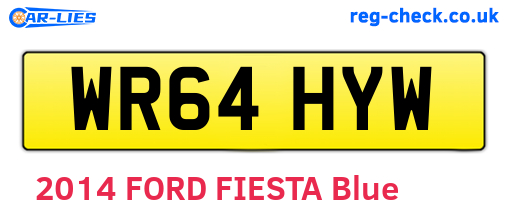WR64HYW are the vehicle registration plates.