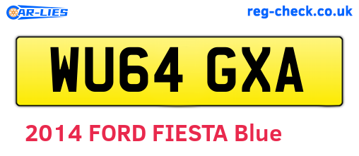 WU64GXA are the vehicle registration plates.