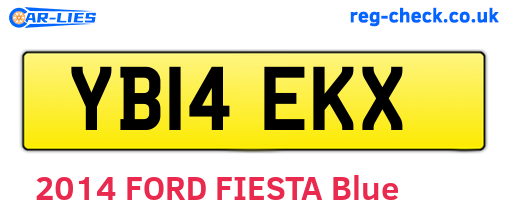 YB14EKX are the vehicle registration plates.