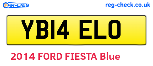 YB14ELO are the vehicle registration plates.
