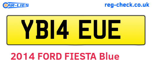 YB14EUE are the vehicle registration plates.