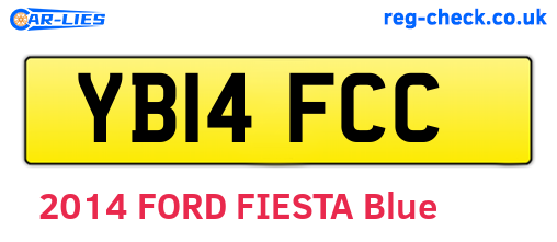 YB14FCC are the vehicle registration plates.