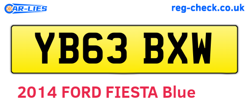 YB63BXW are the vehicle registration plates.