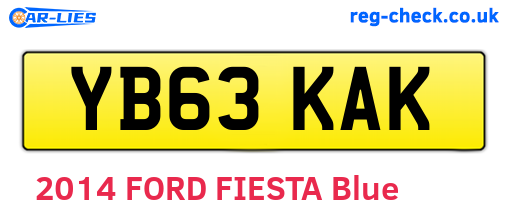 YB63KAK are the vehicle registration plates.