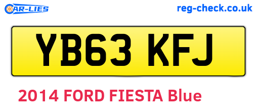 YB63KFJ are the vehicle registration plates.