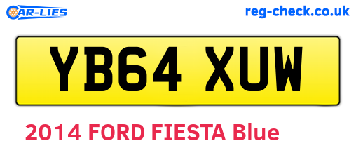 YB64XUW are the vehicle registration plates.