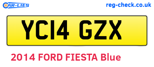 YC14GZX are the vehicle registration plates.