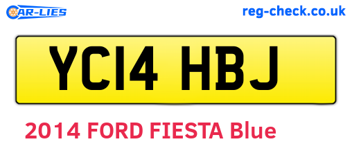 YC14HBJ are the vehicle registration plates.