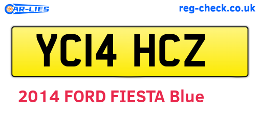 YC14HCZ are the vehicle registration plates.