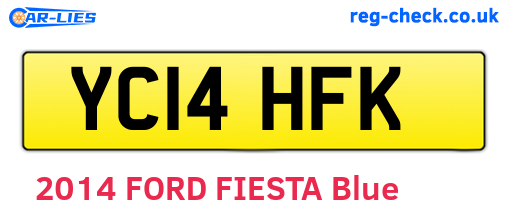 YC14HFK are the vehicle registration plates.