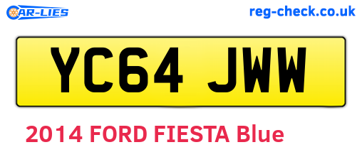 YC64JWW are the vehicle registration plates.