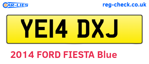 YE14DXJ are the vehicle registration plates.