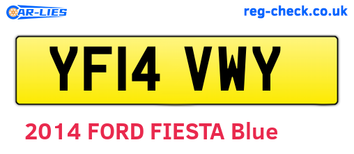 YF14VWY are the vehicle registration plates.