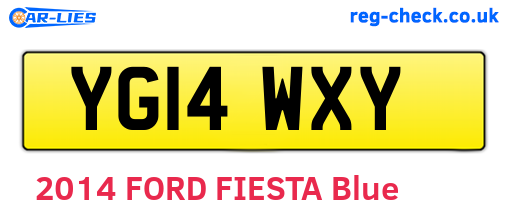 YG14WXY are the vehicle registration plates.